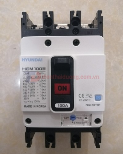 MCCB HYUNDAI 3P 100A 16kA ( HGM100E-F )