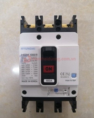 MCCB HYUNDAI 3P 50A 16kA ( HGM100E-F )