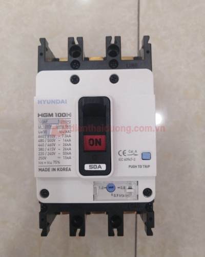 MCCB HYUNDAI 3P 50A 26kA  ( HGM100H-F )