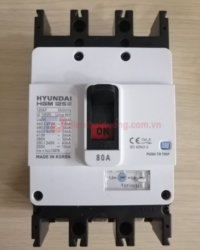 MCCB HYUNDAI 3P 80A 26kA  ( HGM125S-F )