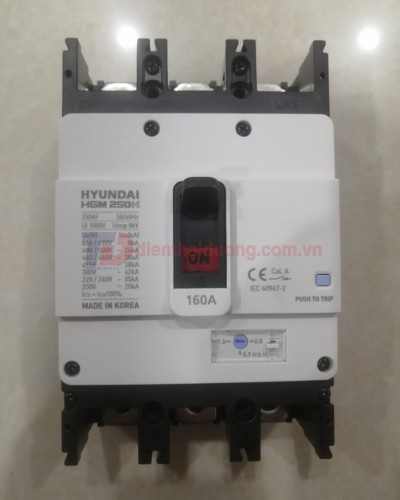 MCCB HYUNDAI 3P 160A 38kA ( HGM250H-F )