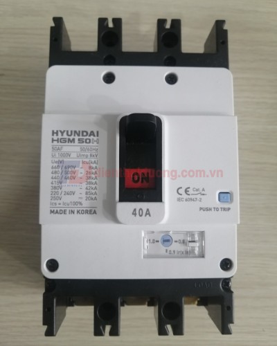 MCCB HYUNDAI 3P 40A 38kA ( HGM50H-F )