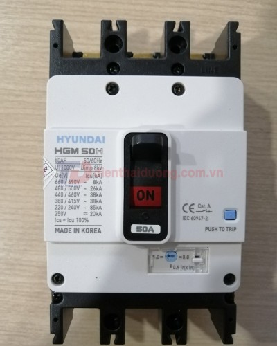 MCCB HYUNDAI 3P 50A 38kA ( HGM50H-F )