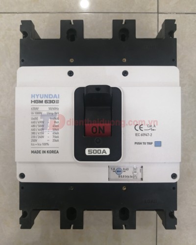 MCCB HYUNDAI 3P 500A 65kA ( HGM630S-F )