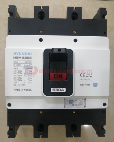 MCCB HYUNDAI 3P 630A 65kA ( HGM630S-F )