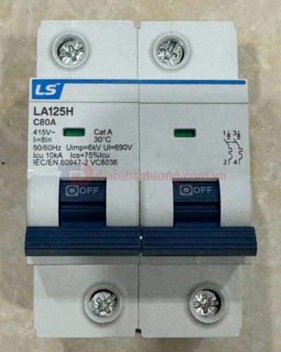 MCB LS 2P 80A 10kA ( LA125H )