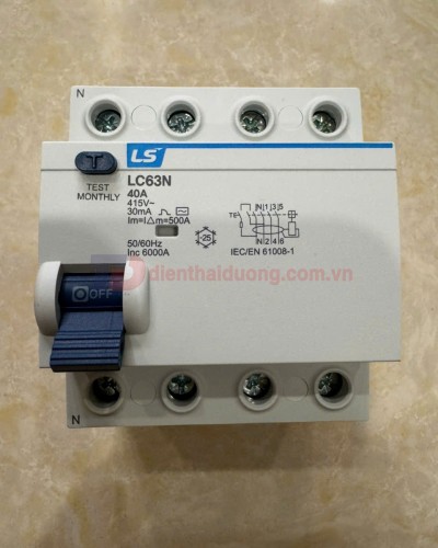 RCCB LS 3P+N 40A 30/100/300mA 6kA ( LC63N 3P+N )