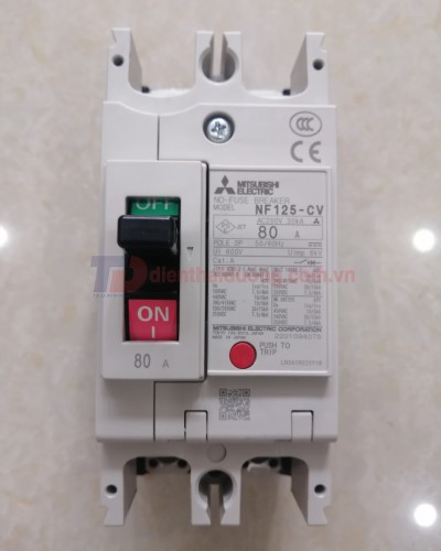 MCCB MITSUBISHI 2P 80A 30kA ( NF125-CV )