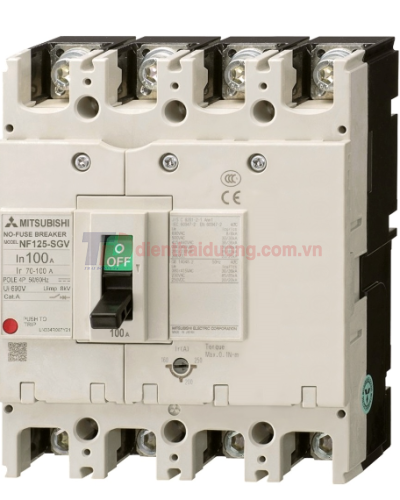 MCCB MITSUBISHI 4P 125-160A 36kA chỉnh dòng: 0.8-1.0*In ( NF250-SGV )