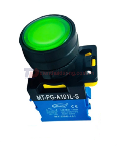 Nút nhấn ON có đèn MASTER màu xanh lá loại tự giữ ( MT-PG-A101LS-S )