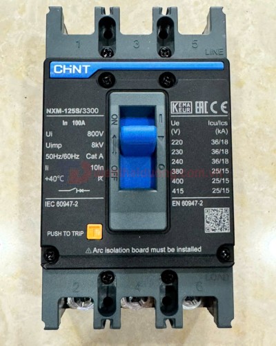 MCCB CHINT 3P 100A 25kA ( NXM-125S/3300 )