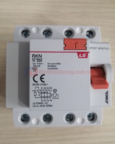 RCCB LS 3P+N 25A 30mA/100mA/300mA 6kA ( RKN 3P+N )