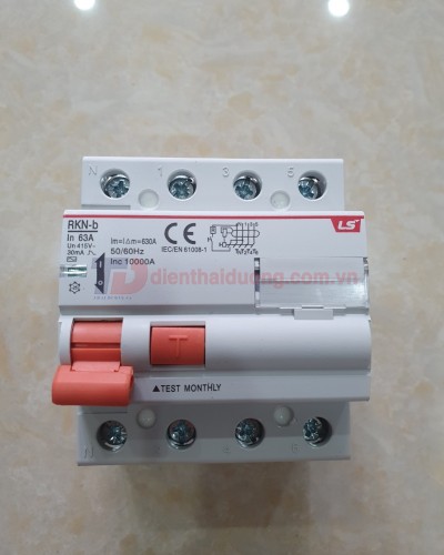 RCCB LS 3P+N 63A 30mA/100mA/300mA 10kA ( RKN-b 3P+N )