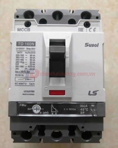 MCCB LS 3P 160A 50kA ( TD160N FMU160 ) chỉnh dòng : 0.8-0.9-1.0*In