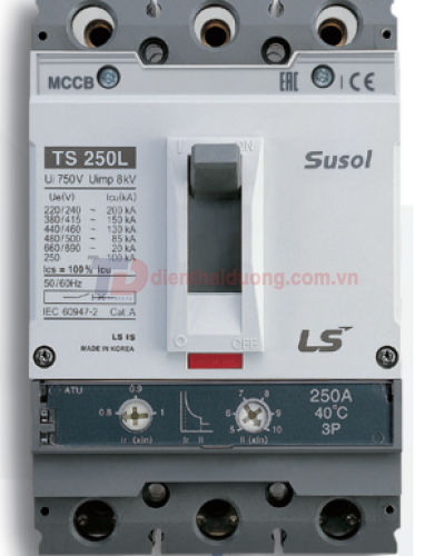 MCCB LS 3P 125A 50kA ( TS160N ATU160 ) chỉnh dòng nhiệt : 0.8-0.9-1.0*In và dòng từ : 5->10*In