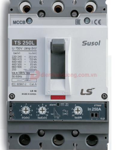 MCCB LS 3P 80A 50kA ( TS100N ETS23 ) chỉnh dòng điện tử 13 bước : 0.4~1.0*In