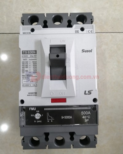 MCCB LS 3P 500A 65kA ( TS630N FMU630 ) chỉnh dòng : 0.8-0.9-1.0*In