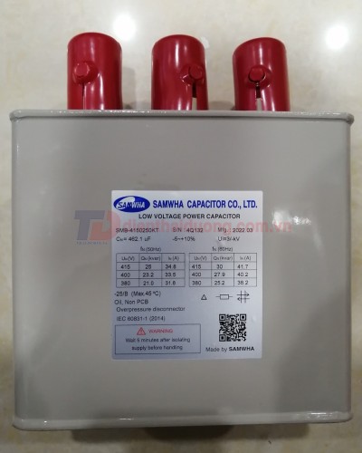 Tụ bù dầu SAMWHA 3P 25KVAr 415V ( SMB-4150250KT )