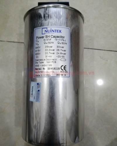 Tụ bù khô NUINTEK 3P 25KVAr 440V ( KNE-4434116S )