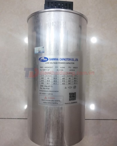 Tụ bù khô SAMWHA 3P 40KVAr 440V ( RMC-4450400KT )