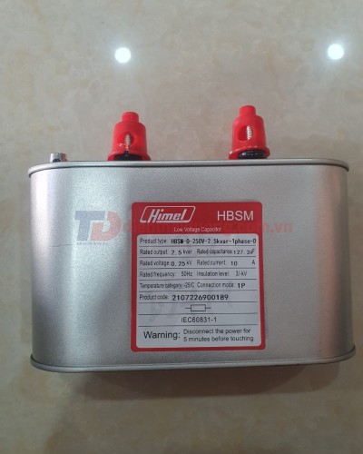 Tụ bù vuông Himel 1P 2.5KVAr 250V ( HBSM00250000251D )