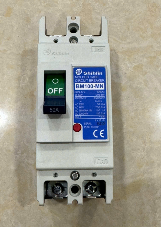 MCCB SHIHLIN 2P 50A 10kA ( BM100-MN )