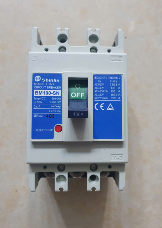 MCCB SHIHLIN 3P 100A 15kA ( BM100-SN )