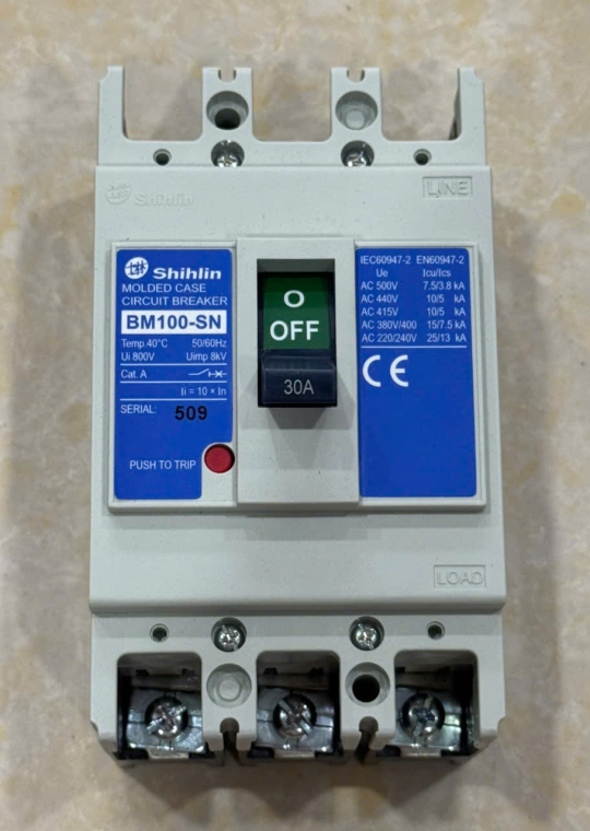 MCCB SHIHLIN 3P 30A 15kA ( BM100-SN )