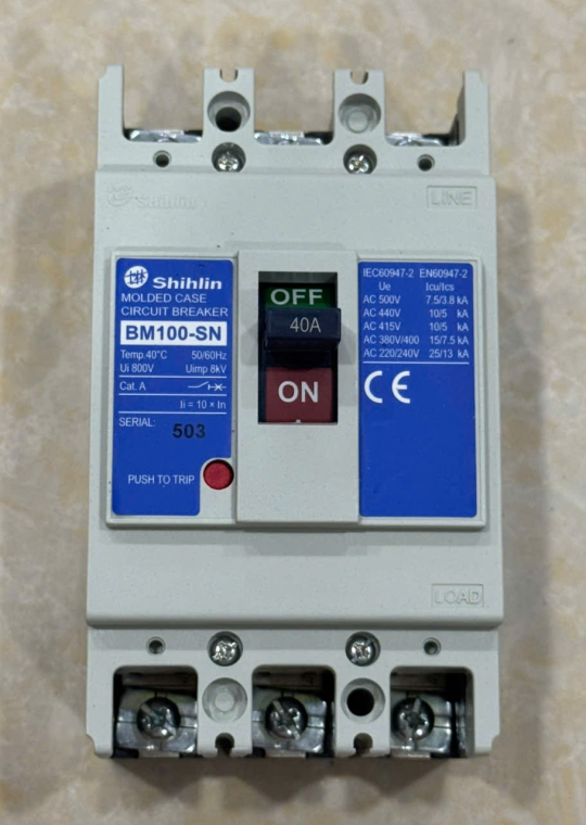 MCCB SHIHLIN 3P 40A 15kA ( BM100-SN )
