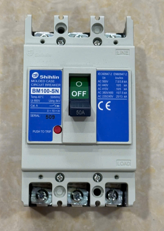 MCCB SHIHLIN 3P 50A 15kA ( BM100-SN )