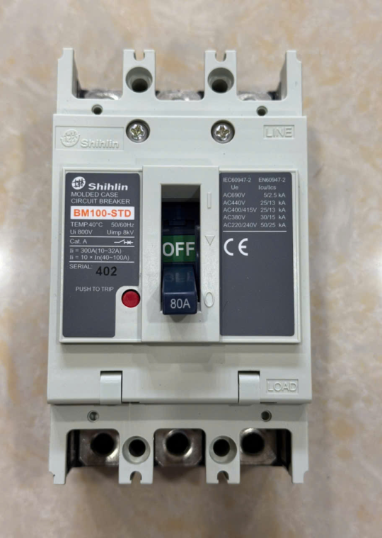 MCCB SHIHLIN 3P 80A 30kA ( BM100-STD )