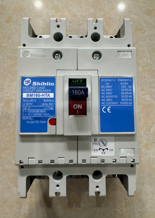 MCCB SHIHLIN 3P 160A 50kA ( BM160-HTA )