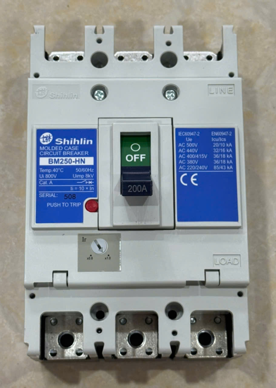 MCCB SHIHLIN 3P 200A 36kA ( BM250-HN )