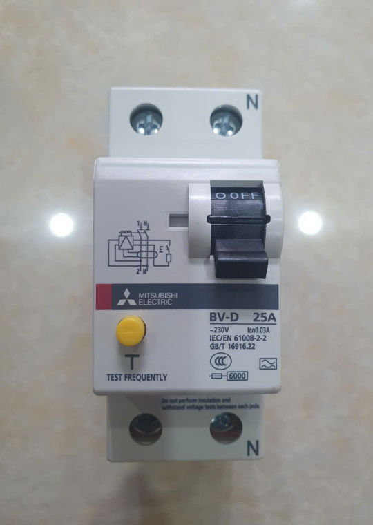 RCCB MITSUBISHI 2P 25A 30mA/300mA ( BV-D )