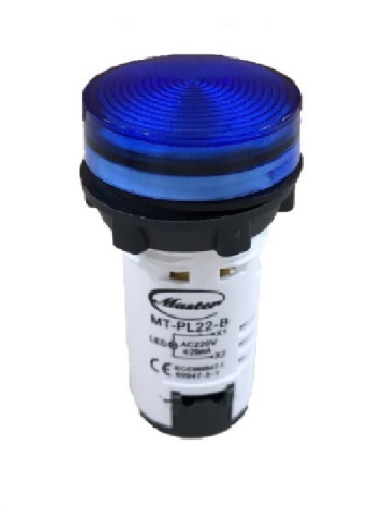 Đèn báo led MASTER màu xanh dương IP65 ( MT-PL22-B )