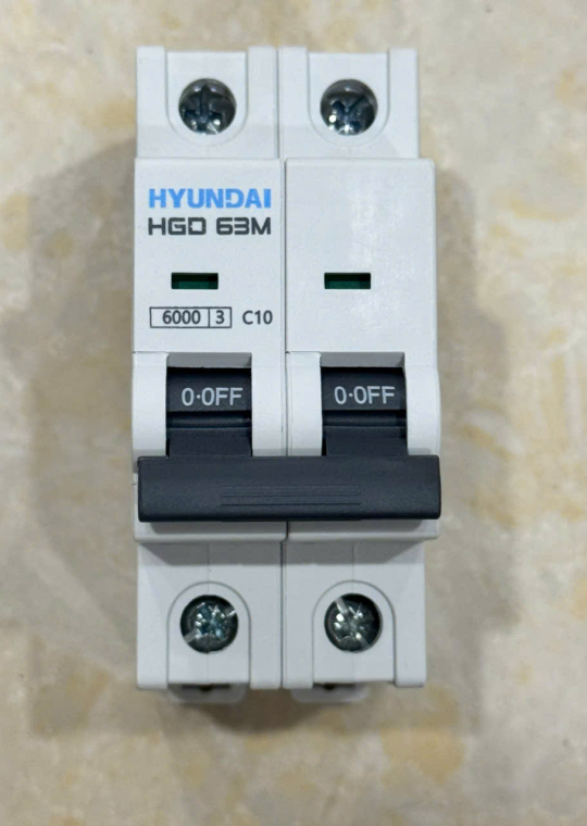 MCB HYUNDAI 2P 10A 6kA ( HGD63M )