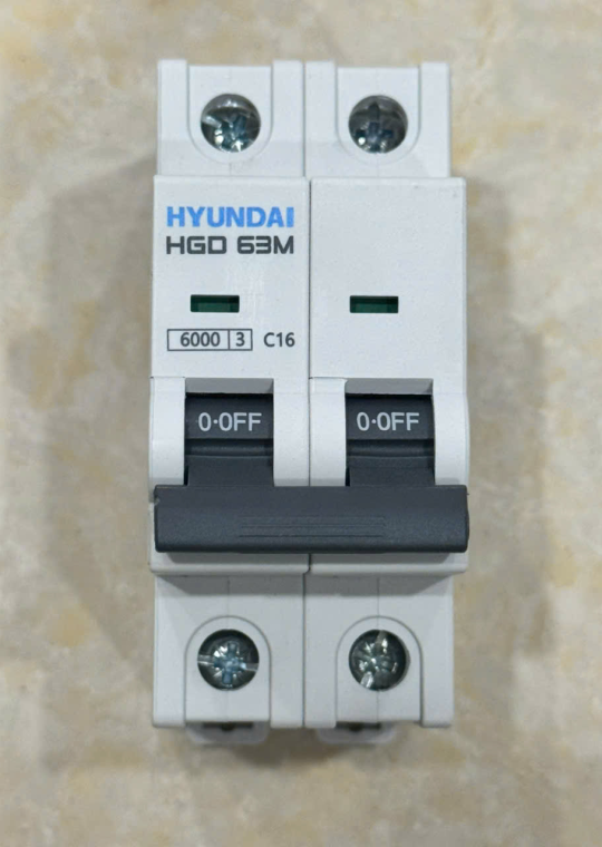 MCB HYUNDAI 2P 16A 6kA ( HGD63M )