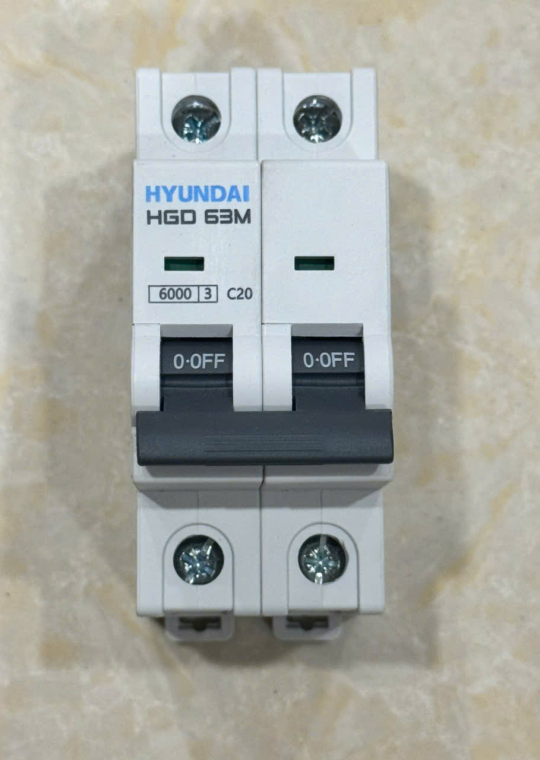 MCB HYUNDAI 2P 20A 6kA ( HGD63M )