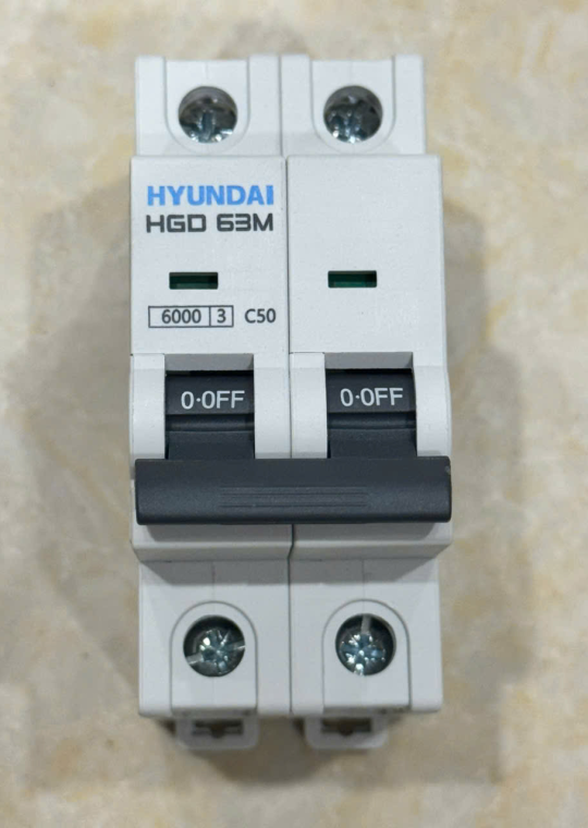 MCB HYUNDAI 2P 50A 6kA ( HGD63M )