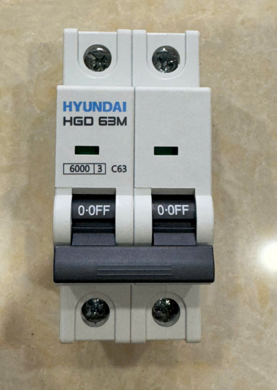 MCB HYUNDAI 2P 63A 6kA ( HGD63M )