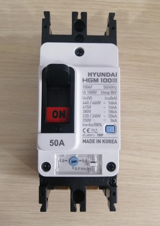 MCCB HYUNDAI 2P 50A 35kA ( HGM100E-F )