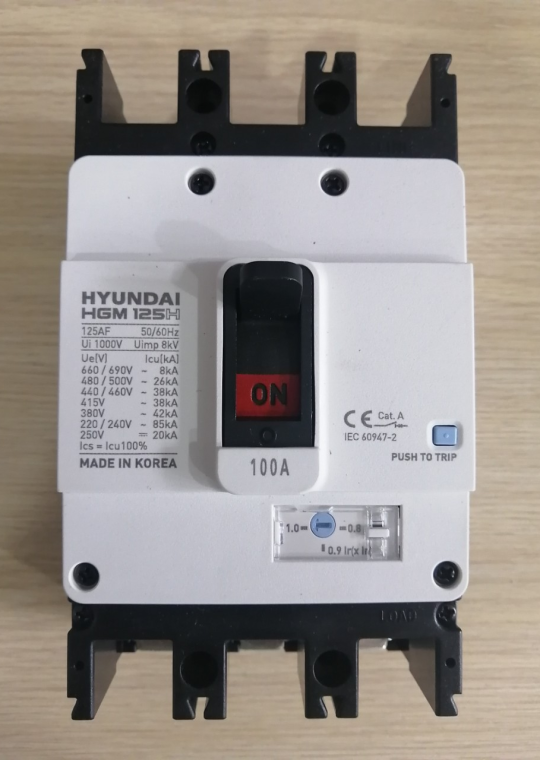 MCCB HYUNDAI 3P 100A 38kA ( HGM125H-F )