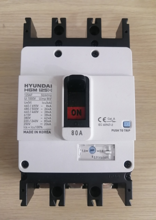 MCCB HYUNDAI 3P 80A 38kA  ( HGM125H-F )