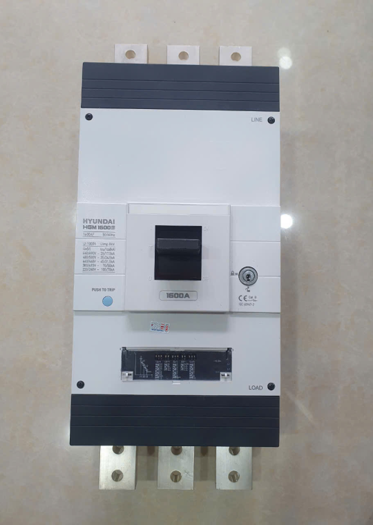MCCB HYUNDAI 3P 1600A 70kA chỉnh dòng điện tử 0.4~1.0*In ( HGM1600S )