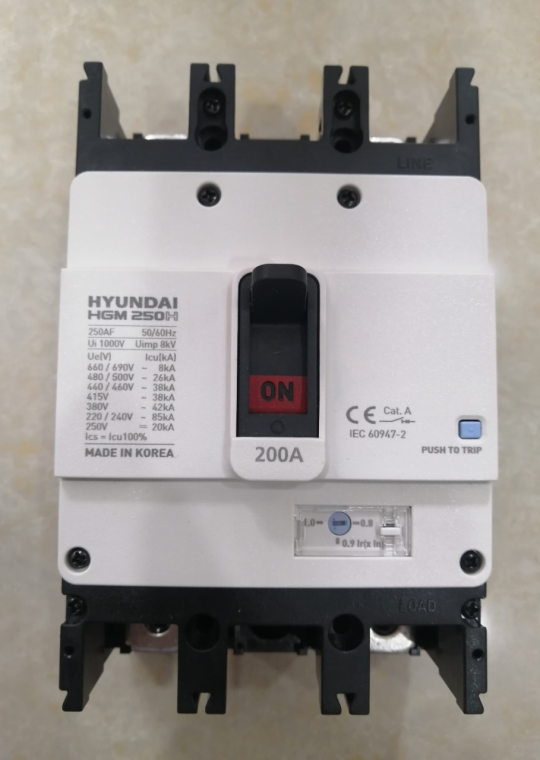 MCCB HYUNDAI 2P 200A 85kA ( HGM250H-F )