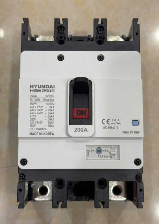 MCCB HYUNDAI 2P 200A 65kA ( HGM250S-F )