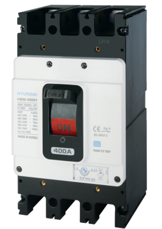 MCCB HYUNDAI 3P 350A 45kA ( HGM400E-F )
