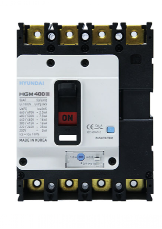 MCCB HYUNDAI 4P 400A 45kA ( HGM400E-F )