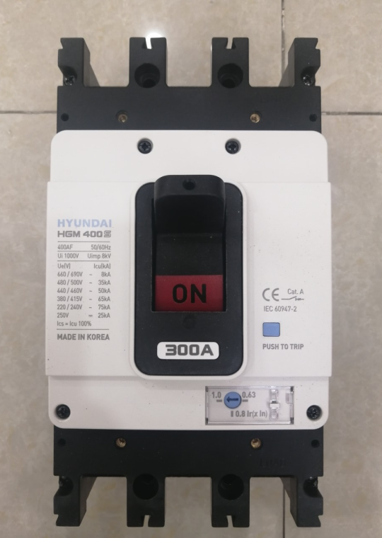 MCCB HYUNDAI 3P 300A 65kA ( HGM400S-F )
