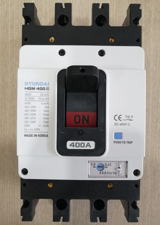 MCCB HYUNDAI 3P 400A 65kA ( HGM400S-F )